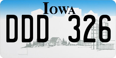 IA license plate DDD326