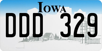 IA license plate DDD329