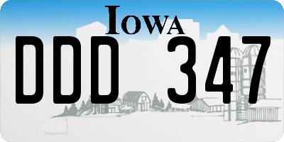 IA license plate DDD347