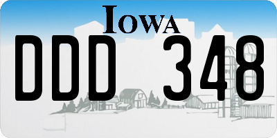 IA license plate DDD348