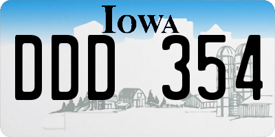 IA license plate DDD354