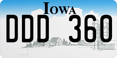 IA license plate DDD360