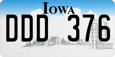 IA license plate DDD376