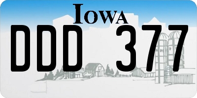 IA license plate DDD377