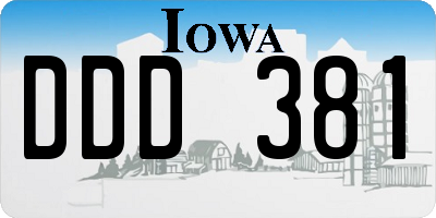 IA license plate DDD381