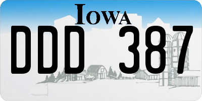 IA license plate DDD387