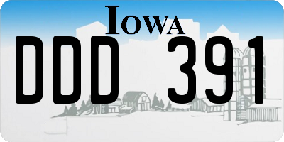 IA license plate DDD391