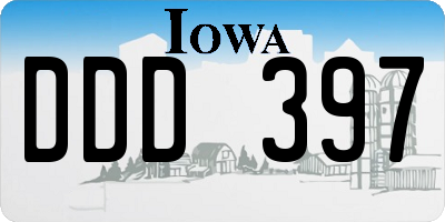 IA license plate DDD397