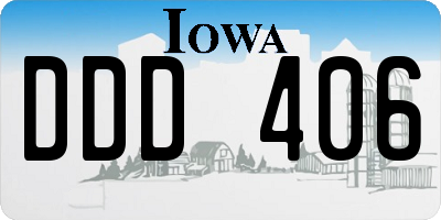 IA license plate DDD406