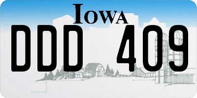 IA license plate DDD409