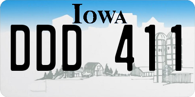 IA license plate DDD411