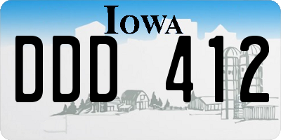 IA license plate DDD412