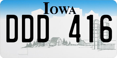 IA license plate DDD416