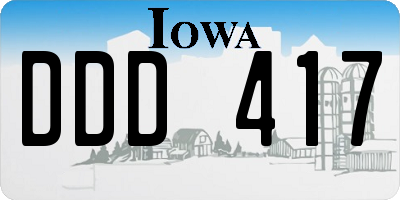 IA license plate DDD417