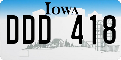 IA license plate DDD418