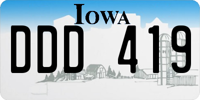 IA license plate DDD419