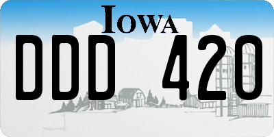 IA license plate DDD420