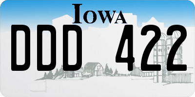 IA license plate DDD422