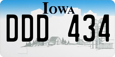 IA license plate DDD434