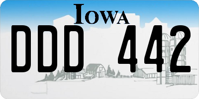 IA license plate DDD442