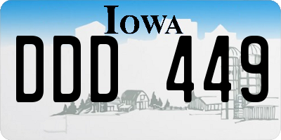 IA license plate DDD449