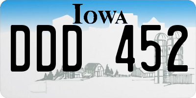 IA license plate DDD452