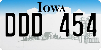 IA license plate DDD454
