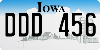 IA license plate DDD456