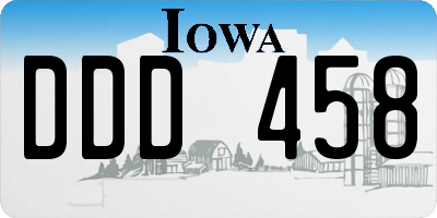 IA license plate DDD458