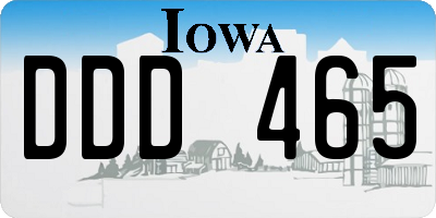 IA license plate DDD465