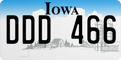 IA license plate DDD466