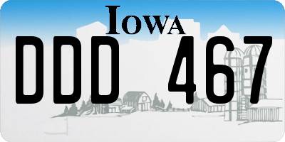 IA license plate DDD467