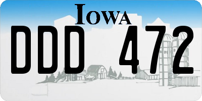 IA license plate DDD472