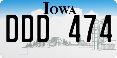 IA license plate DDD474