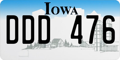 IA license plate DDD476