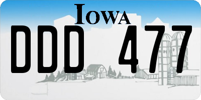 IA license plate DDD477