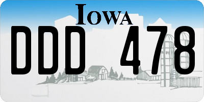 IA license plate DDD478