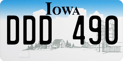 IA license plate DDD490