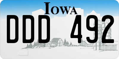 IA license plate DDD492