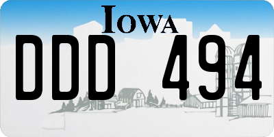 IA license plate DDD494