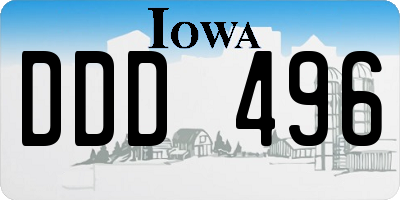 IA license plate DDD496