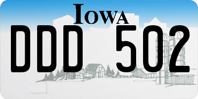 IA license plate DDD502