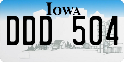 IA license plate DDD504