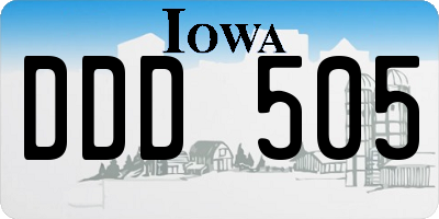 IA license plate DDD505