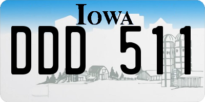 IA license plate DDD511