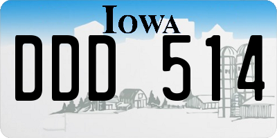 IA license plate DDD514