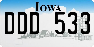 IA license plate DDD533