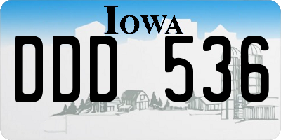 IA license plate DDD536
