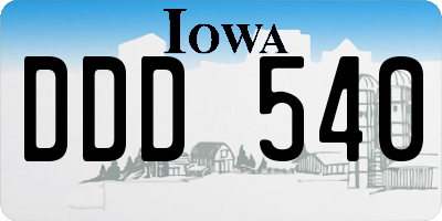 IA license plate DDD540