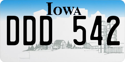 IA license plate DDD542